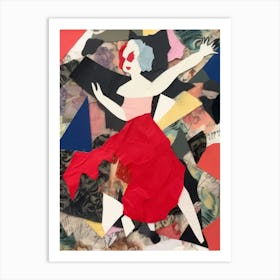 Dancer In Red Dress Art Print