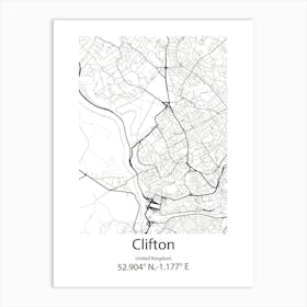 Clifton Park,United States Minimalist Map 1 Póster