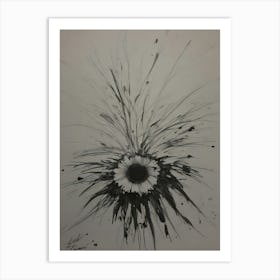 Flower In Black And White Art Print