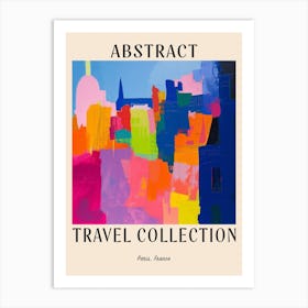 Abstract Travel Collection Poster Paris France 6 Art Print