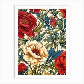 Victorian Floral Wallpaper Art Print