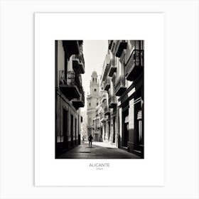Poster Of Alicante, Spain, Black And White Analogue Photography 2 Art Print