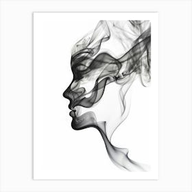 Smoke Portrait Of A Woman Art Print