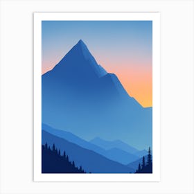 Misty Mountains Vertical Composition In Blue Tone 71 Art Print