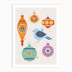 Christmas Ornaments Art Print