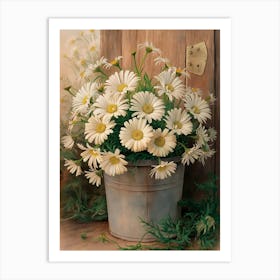 Daisies In A Bucket Art Print