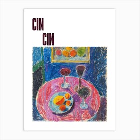 Cin Cin Poster Table With Wine Matisse Style 6 Art Print
