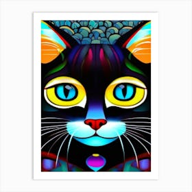 Kitschy Cat Portrait Art Print