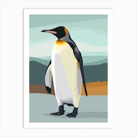 King Penguin Bleaker Island Minimalist Illustration 7 Art Print