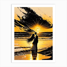 Sunset At The Beach 3 Art Print