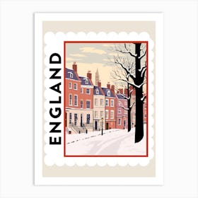 Retro Winter Stamp Poster Richmond England 2 Art Print