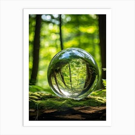 Crystal Clear Sphere Of Earth Suspended In A Lush Forest Setting Sunlight Filtering Through The Can (3) Art Print