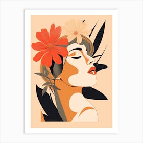 Bloom Body Woman Neutral Colours Boho Style 10 Art Print