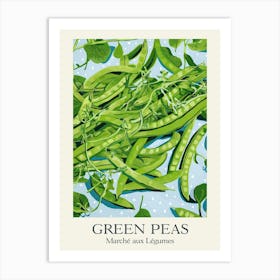 Marche Aux Legumes Green Peas Summer Illustration 1 Art Print