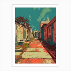 St Louis Cemetery No 1 Vintage Poster 4 Art Print