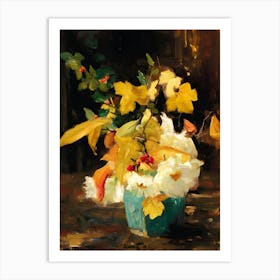 Flowers In A Blue Vase 1 Art Print