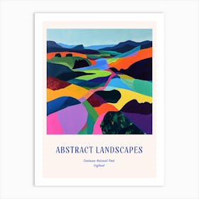 Colourful Abstract Dartmoor National Park England 4 Poster Blue Art Print