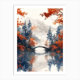 Autumn Bridge Art Print