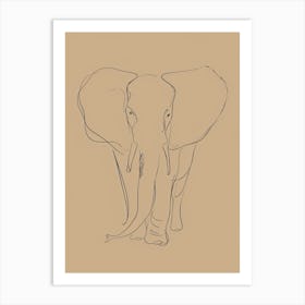 Elephant - Boho, Line Art 6 Art Print