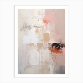 Pink And Brown Abstract Raw Painting 0 Art Print