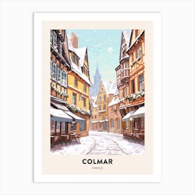 Vintage Winter Travel Poster Colmar France 3 Art Print