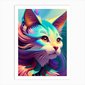 Colorful Cat Art Print