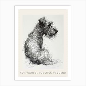 Portuguese Podengo Pequeno Dog Line Sketch 2 Poster Art Print