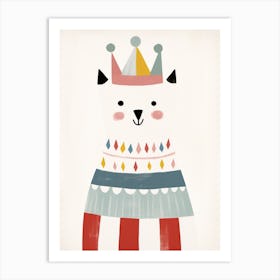 Little Arctic Fox 1 Wearing A Crown Art Print