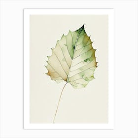 Sycamore Leaf Minimalist Watercolour 1 Art Print