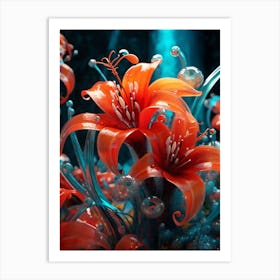 Two Glass Tiger Lily Art Print