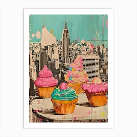 Kitsch New York Cupcake Collage 4 Art Print