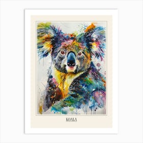 Koala Colourful Watercolour 4 Poster Art Print