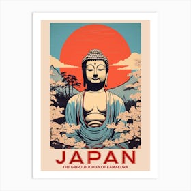 The Great Buddha Of Kamakura, Visit Japan Vintage Travel Art 4 Art Print