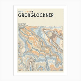 Grossglockner Austria Topographic Contour Map Art Print