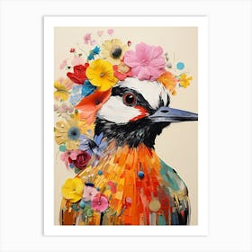 Bird With A Flower Crown Dunlin 3 Art Print