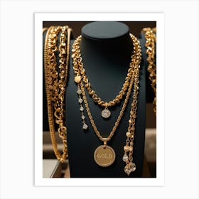 Gold Jewelry On Display 1 Art Print