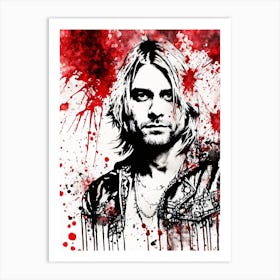Kurt Cobain Portrait Ink Painting (13) Art Print