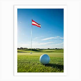 Golf Ball On The Green Art Print