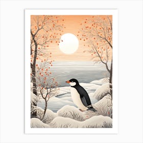 Winter Bird Painting Penguin 3 Art Print
