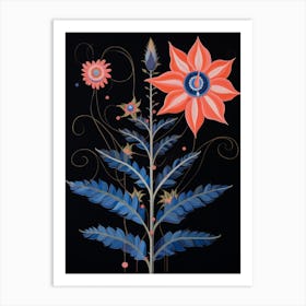 Larkspur 1 Hilma Af Klint Inspired Flower Illustration Art Print