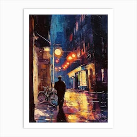 Night In Hong Kong Art Print