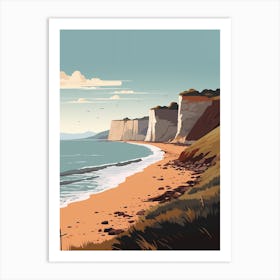 Jurassic Coast England 2 Hiking Trail Landscape Art Print