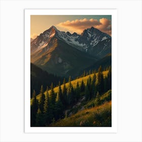 Sunset In The Mountains 19 Art Print