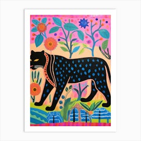 Maximalist Animal Painting Panther 4 Art Print