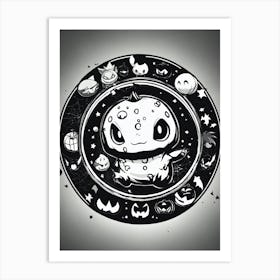 Pokemon Drawing Black And White Pokedex Art Print