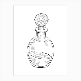 Hand Drawn Illustration Of A Perfume Bottle Art Print