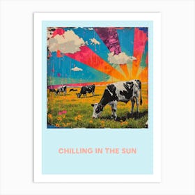 Chilling In The Sun Cow Poster Art Print