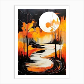 Full Moon In The Forest 3 Art Print