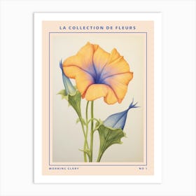 Morning Glory French Flower Botanical Poster Art Print