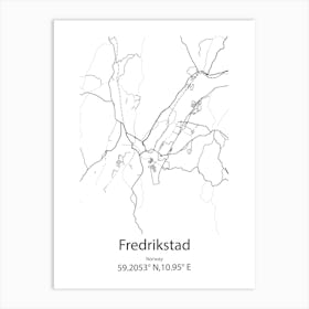 Fredrikstad,Norway Minimalist Map Art Print